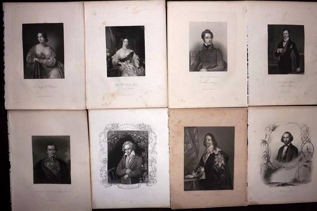 Portraits 1840's Lot of 8 Steel Engraved (1 of 2)