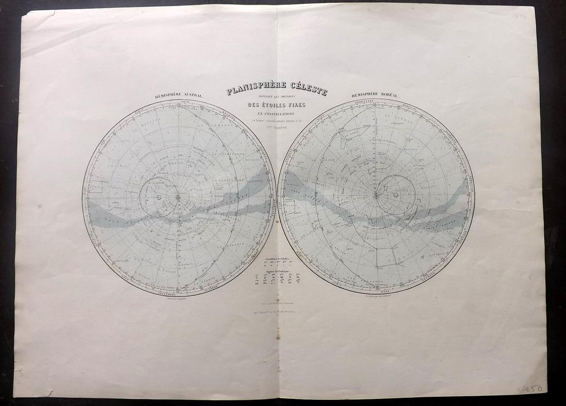 Migeon, J. 1892 Large Celstial Map. Planisphere Celeste (1 of 2)