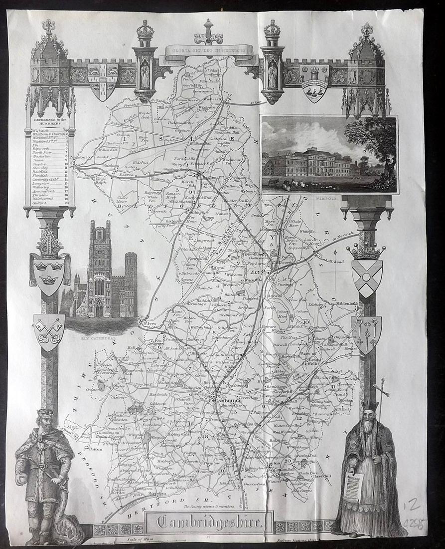 Moule, Thomas C1840 British Map. Cambridgeshire (1 of 2)