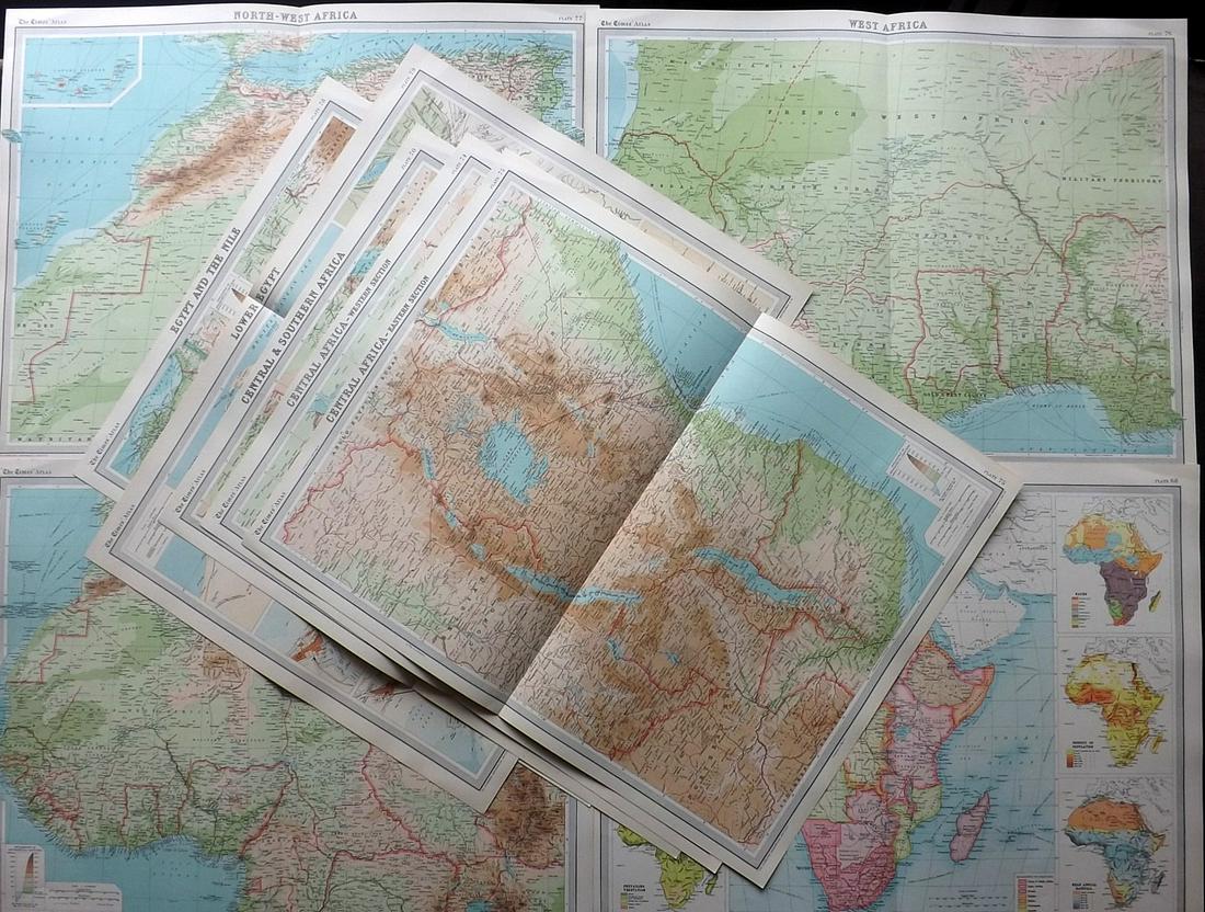 Bartholomew, John 1922 Lot of 9 Large Maps of Africa (1 of 4)