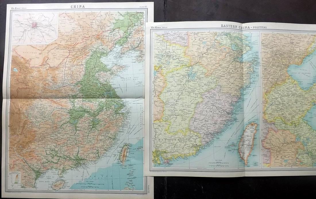 Bartholomew, John 1922 Pair of Maps of China (1 of 2)