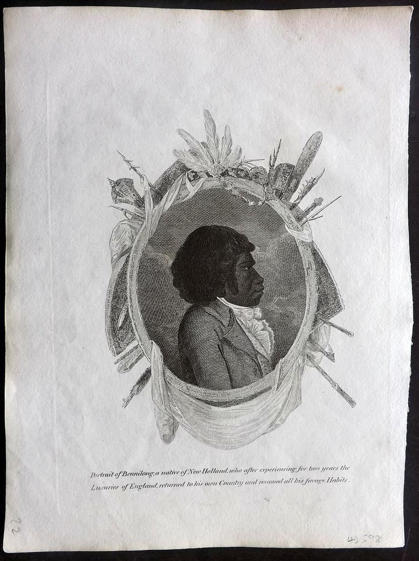 Cooke, George 1801 Print Australian Aborigine Bennilong (1 of 2)