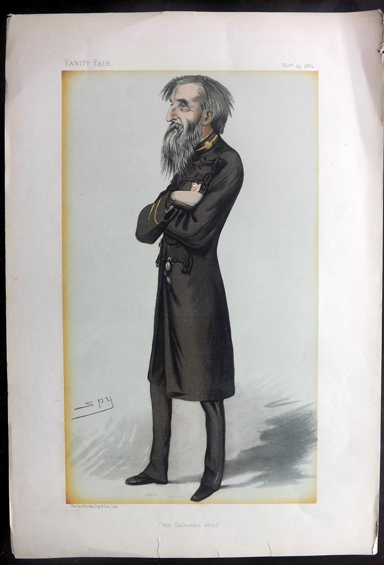Vanity Fair Print 1882 General Booth, Salvation Army: Chromolithograph Published 1869-1914, London for "Vanity Fair" Paper Size: 15 x 11 inch (38 x 28cm) A couple of tiny margin edge tears. Good Condition