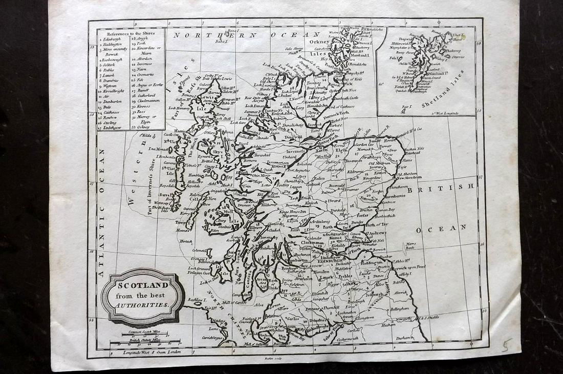 Barlow 1807 Antique Map of Scotland (1 of 2)
