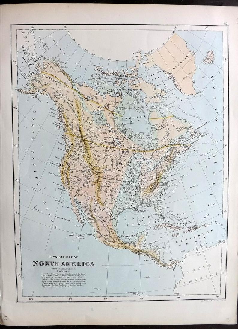 Bryce, James 1881 Pysical Map of North America. (1 of 2)