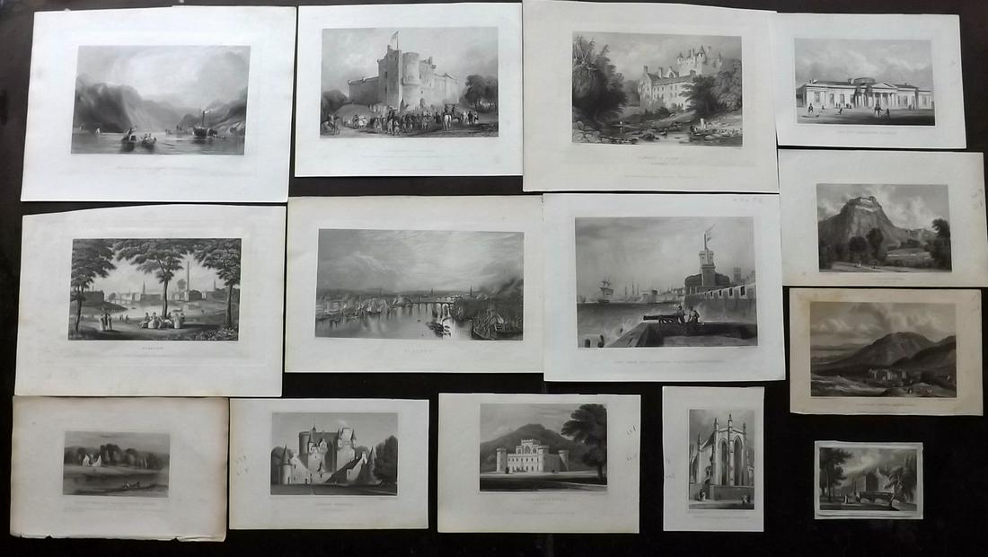 British Views 19th Cent. Lot of 14 Steel Engravings (1 of 2)