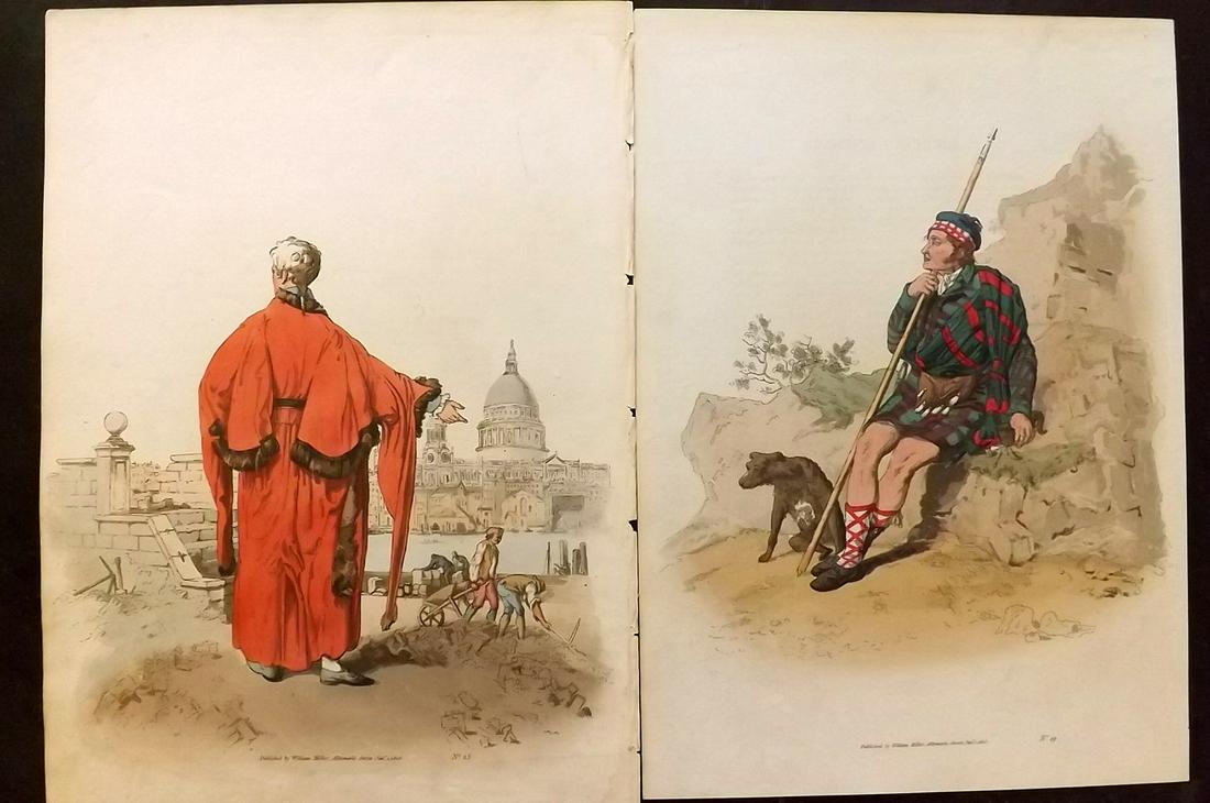 Pyne, William 1808 Pair Folio HC British Costume Prints (1 of 2)