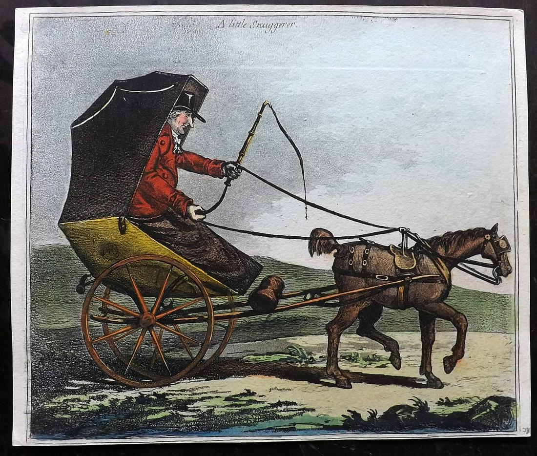 Gillray, James 1851 HCol Caricature. Little Snuggerer: Hand Coloured Etching Published 1847-51 by Henry G. Bohn, London for "The Works of James Gillray from the Original Plates with the Addition of Many Subjects Not Before Collected" By Charles Whiting. I