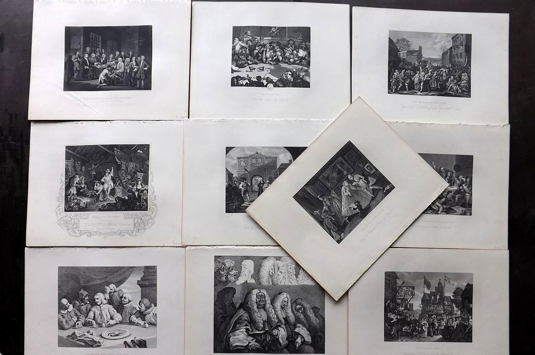 Hogarth, William C1880 Lot of 10 Antique Prints (1 of 2)
