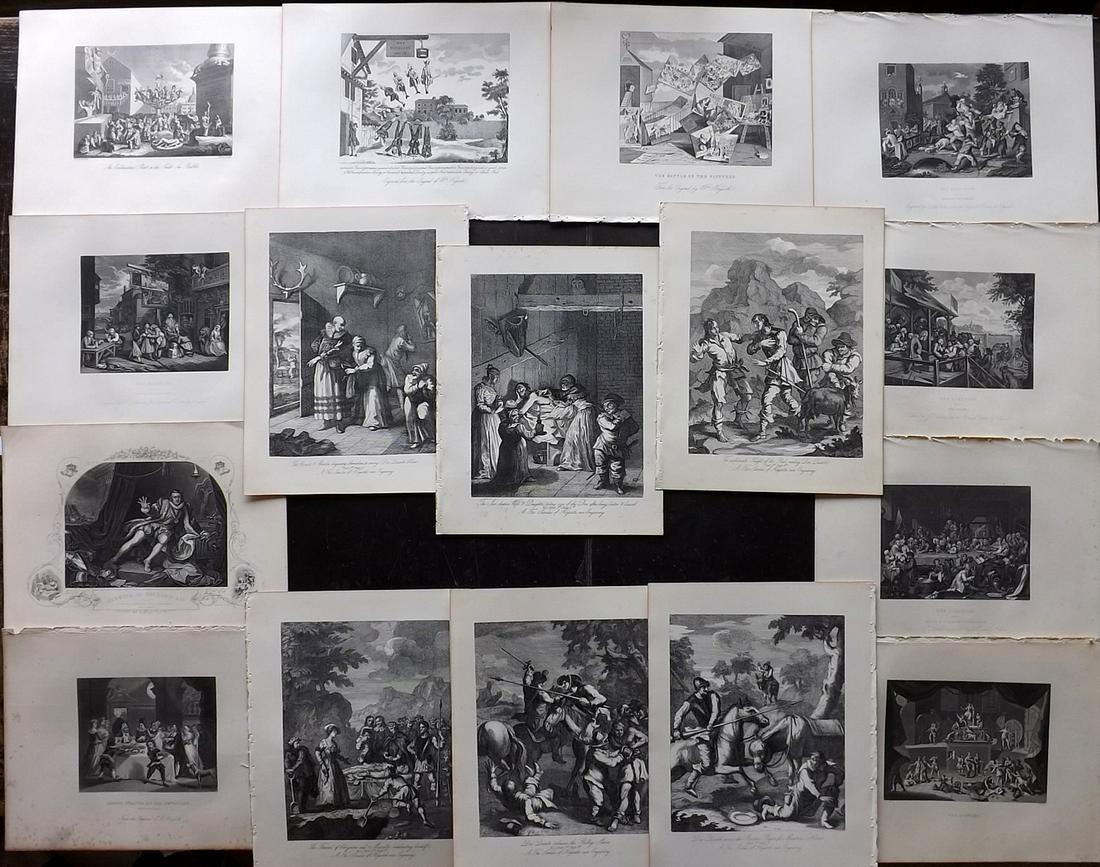 Hogarth, William C1880 Lot of 16 Antique Prints (1 of 2)