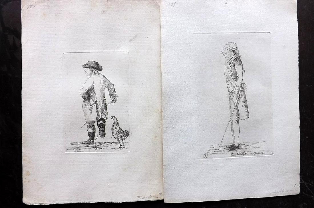 Sayers, James 1782 Pair of Scarce Caricature Portraits (1 of 2)