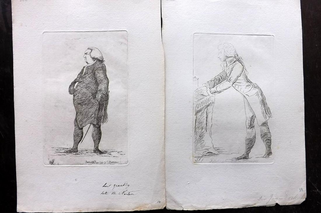 Sayers, James 1782 Pair of Scarce Caricature Portraits (1 of 2)