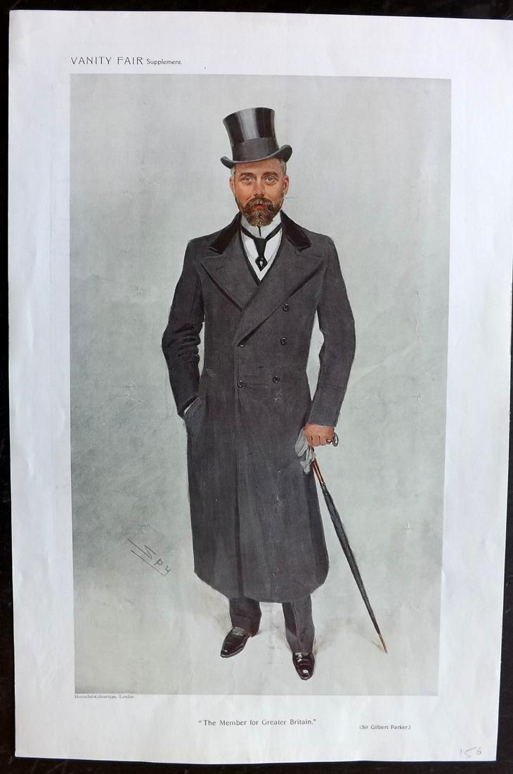 Vanity Fair Print 1909 Gilbert Parker. Politics (1 of 1)