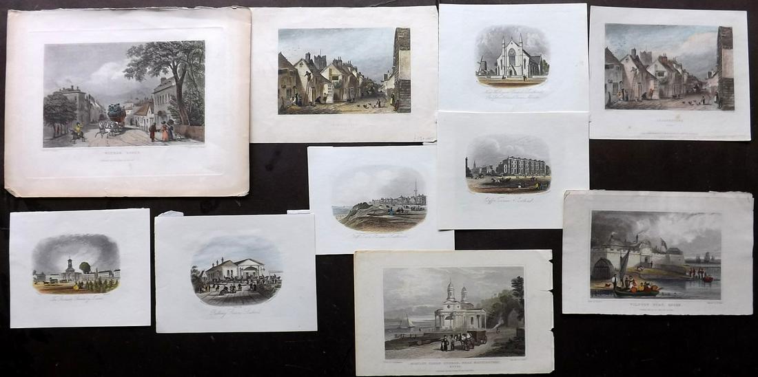 Essex C1830-50 Lot of 10 Hand Colored Steel Engravings (1 of 2)