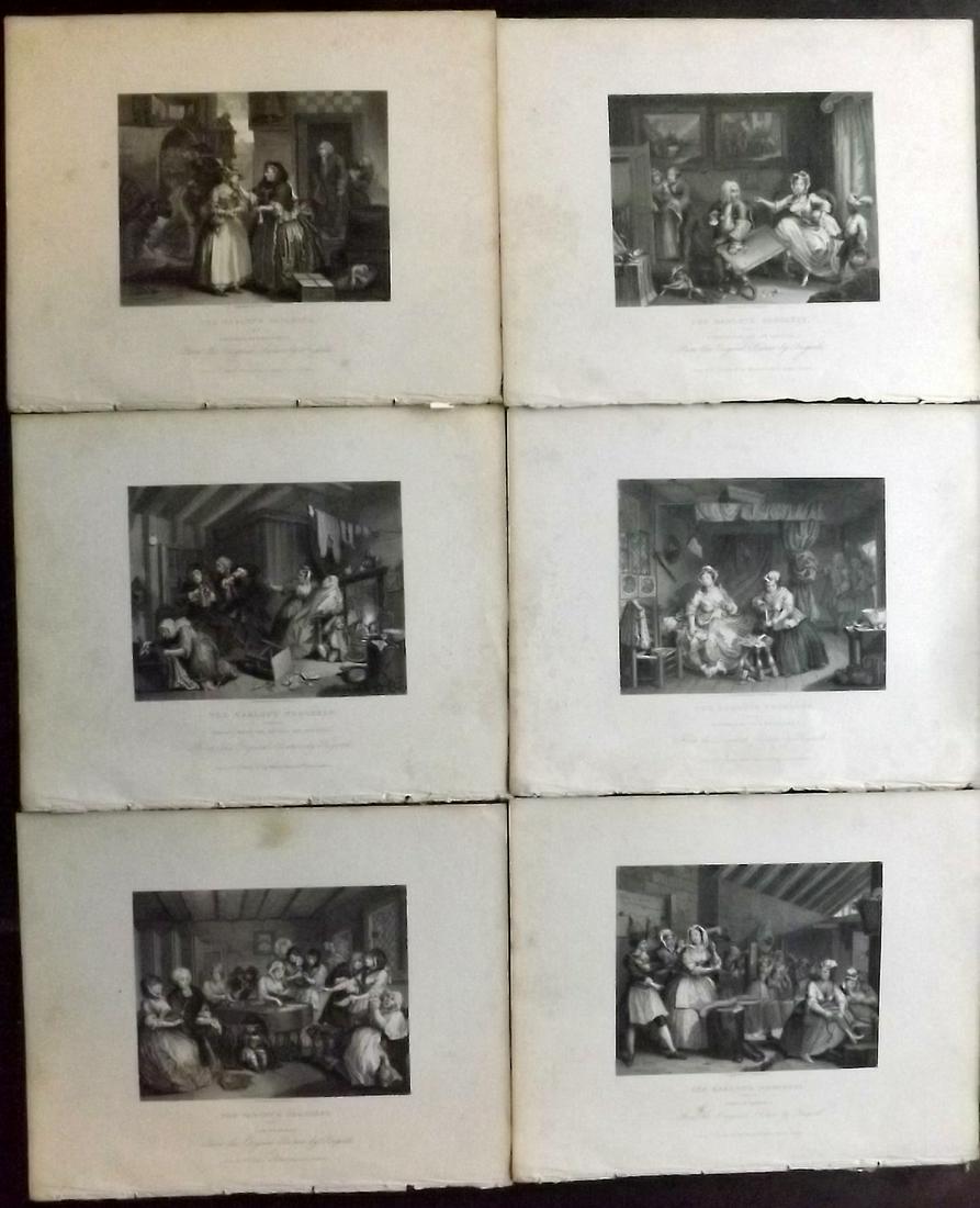 Hogarth, William 1833 Set of 6 Prints. Harlot's (1 of 2)
