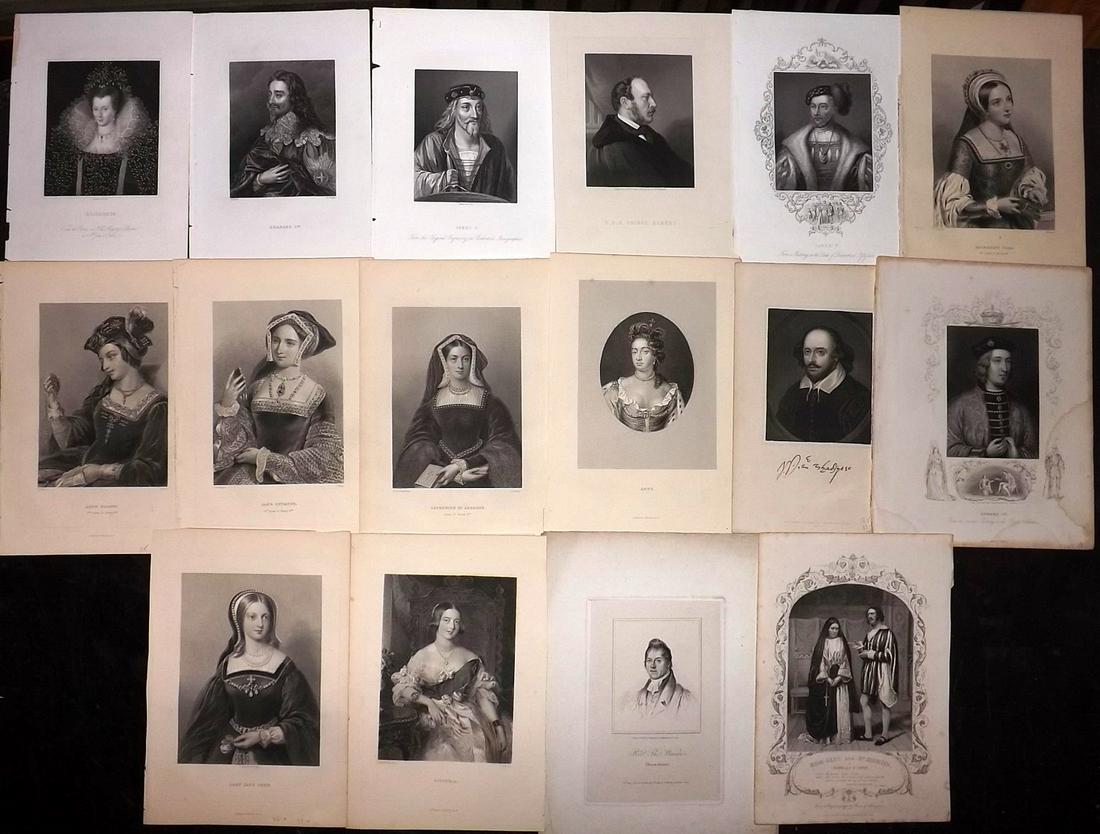 Portraits C1820-70 Lot of 16 Steel Engraved (1 of 2)