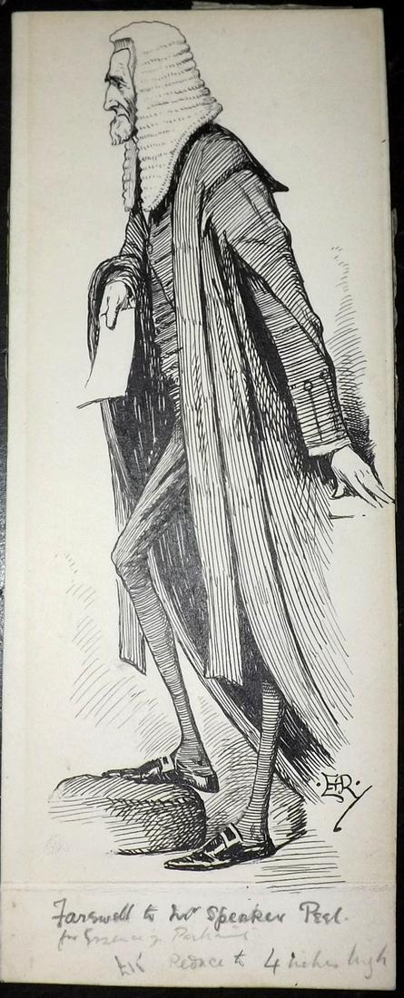 Reed, Edward 1895 Original Pen & Ink drawing for Punch (1 of 2)