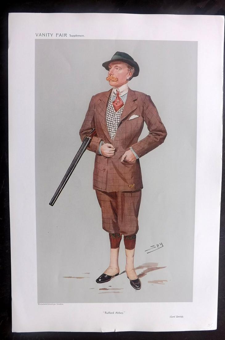 Vanity Fair Print 1908 Lord Savile, Game Hunter (1 of 1)