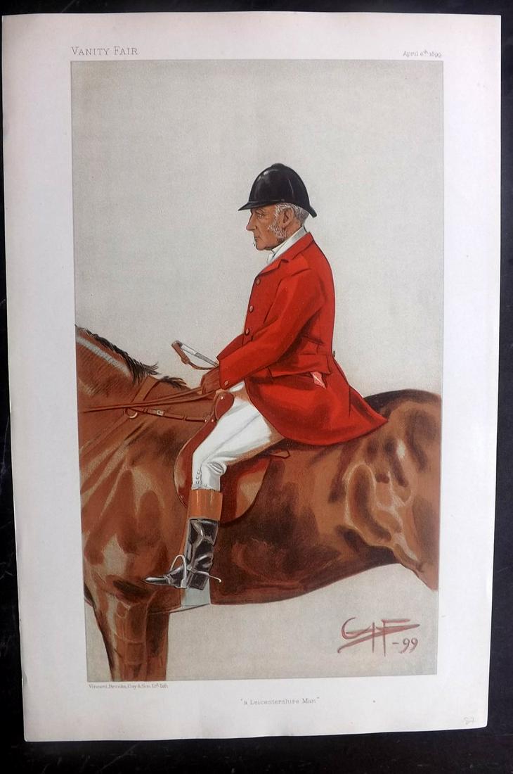 Vanity Fair Print 1899 William Ward Tailby, Foxhunter: Chromolithograph Published 1869-1914, London for "Vanity Fair" Paper Size: 15 x 10 inch (38 x 25cm) Good Condition