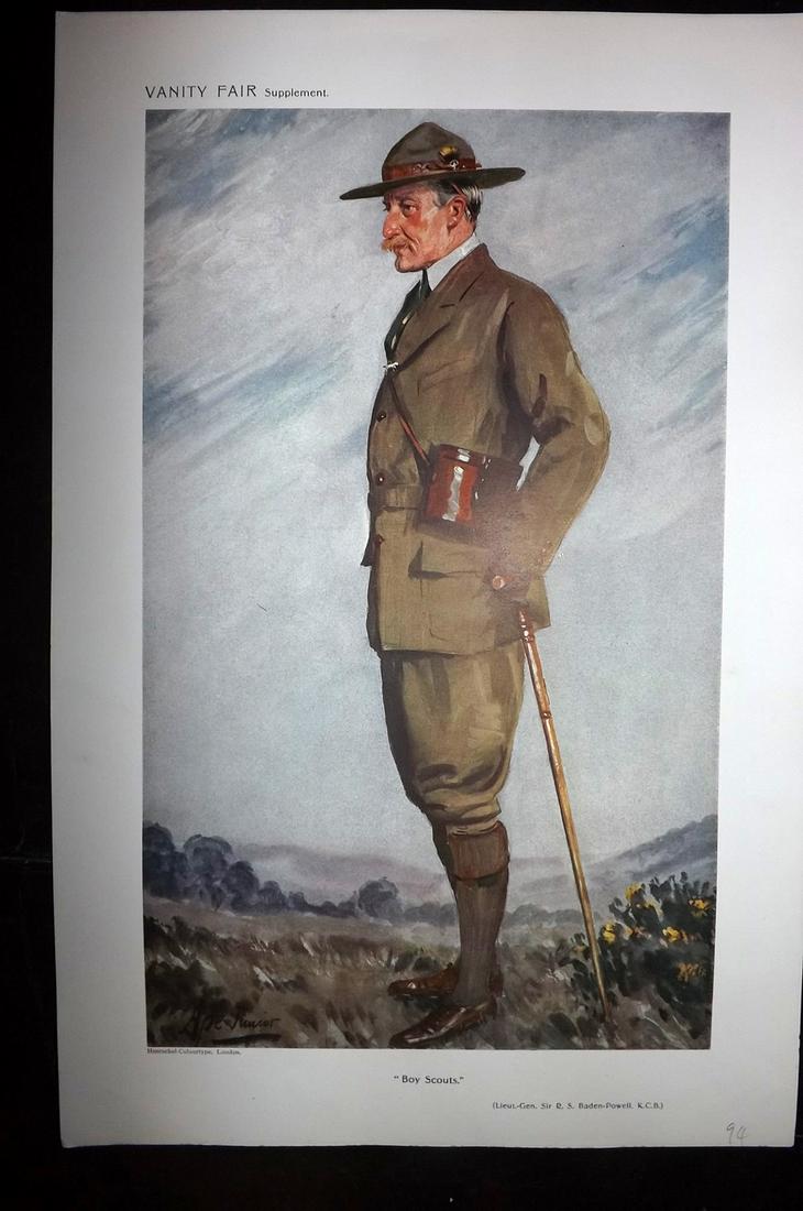 Vanity Fair Print 1911 Lord Baden Powell, Boy Scouts (1 of 1)