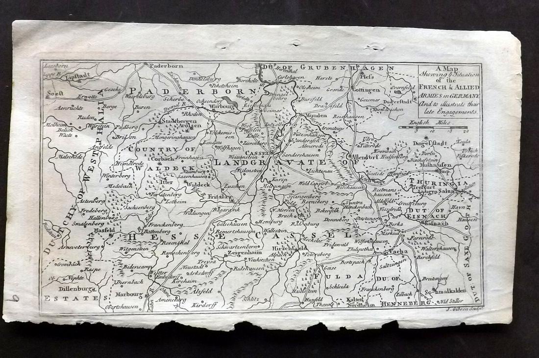 London Mag 1758 Map. French Armies in Germany (1 of 2)
