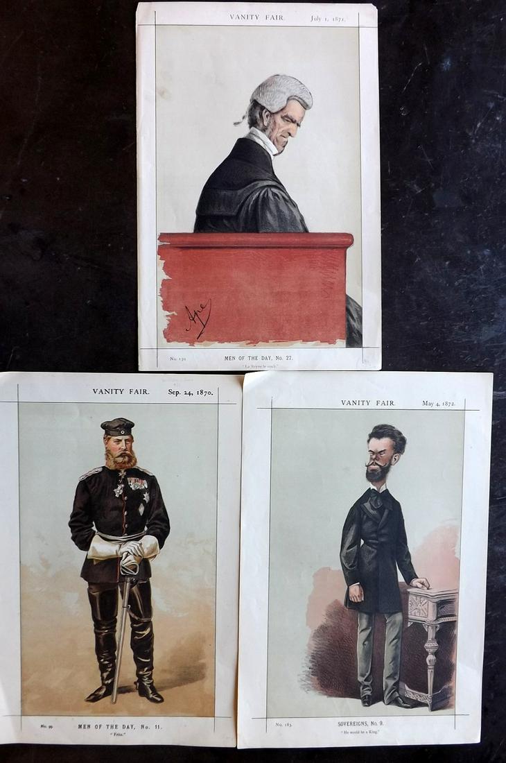 Vanity Fair Prints 1870-72 Mixed lot of 3 incl Collins (1 of 2)