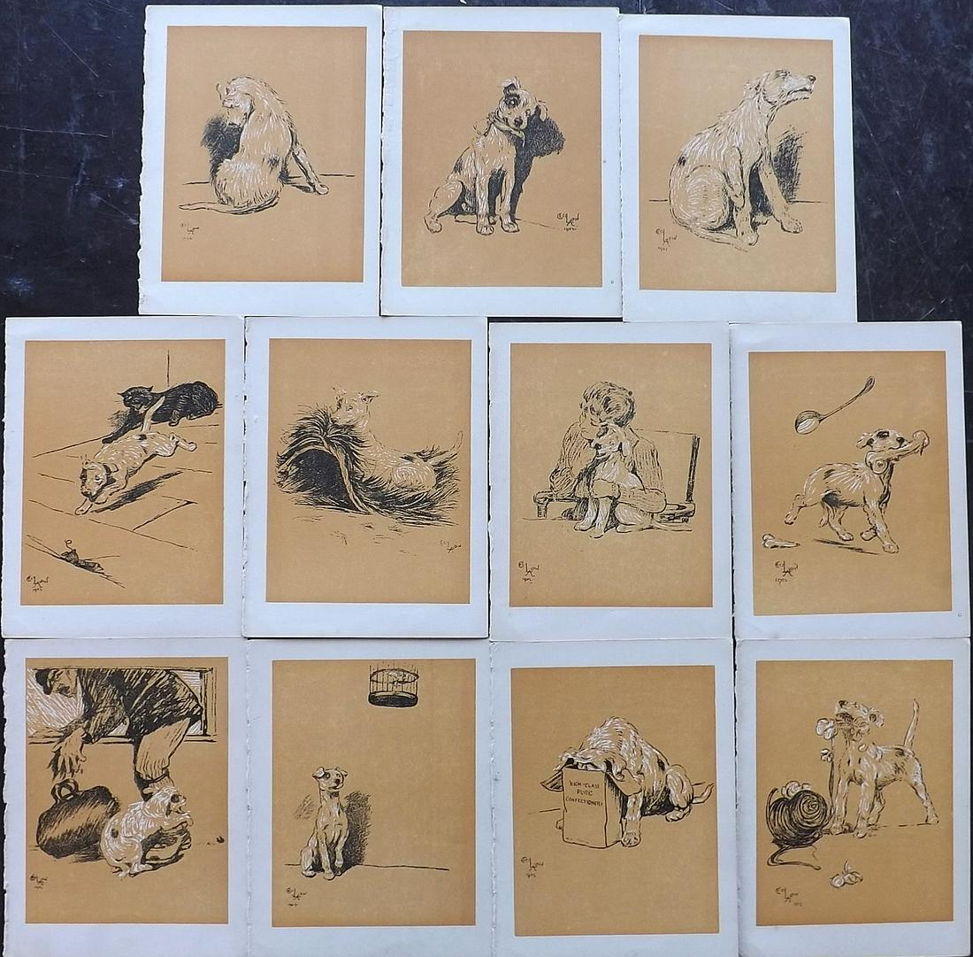 Aldin, Cecil 1921 Lot of 11 Dog Prints (1 of 2)
