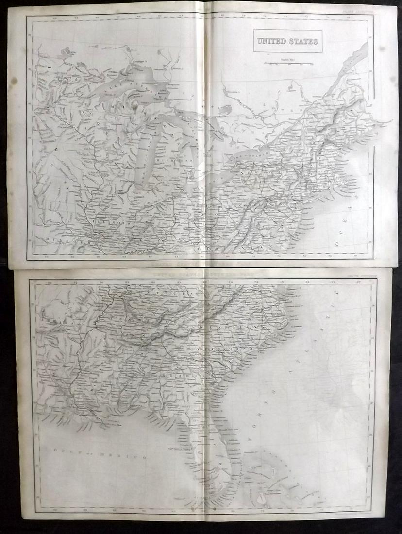 Encyclo. Britannica C1830 Set of 2 Maps of the USA (1 of 2)