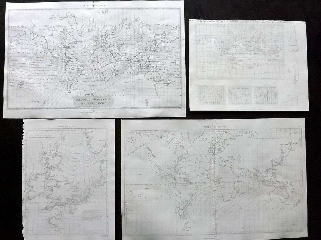 Encyclo. Metropolitana 1825-42 Lot of 4. Tides, Waves (1 of 2)
