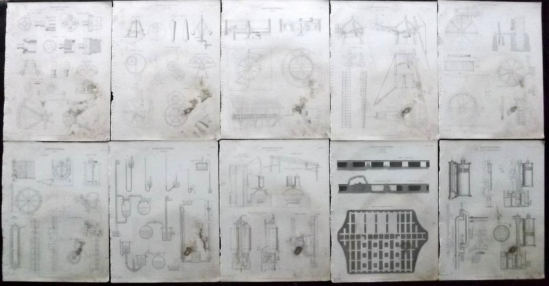 Encyclo. Metropolitana C1830 Lot of 10 Prints. Mills (1 of 2)