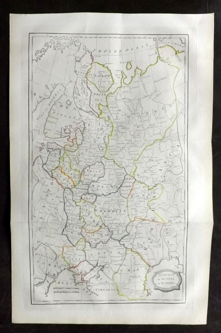 Barclay, James C1835 Hand Col Map. Russia in Europe (1 of 2)