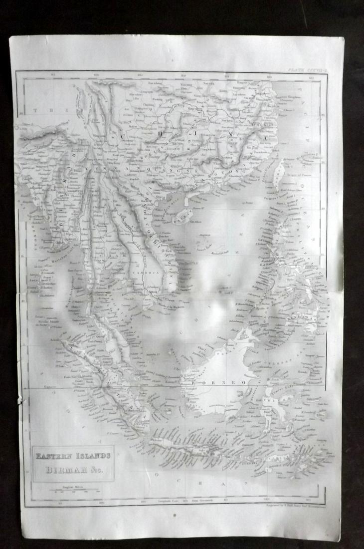 Encyclo. Britannica C1830 Map of East Indies & Burma: "Eastern Islands, Birmah &c" Steel Engraved Map Published 1830-42, Edinburgh for "Encyclopedia Britannica" Seventh Edition. Centre fold as issued. Paper Size: 16 x 11 inch (40 x 28cm) Good condition