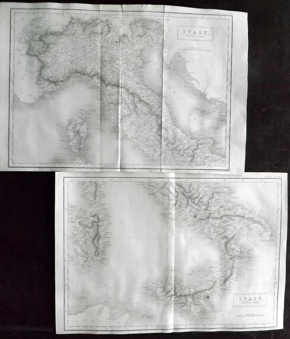 Encyclo. Britannica C1830 Set of 2 Maps of Italy (1 of 2)
