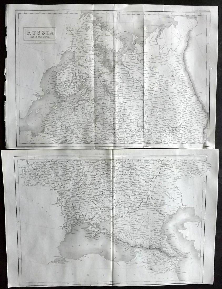 Encyclo. Britannica C1830 Set of 2 Maps of Russia (1 of 2)