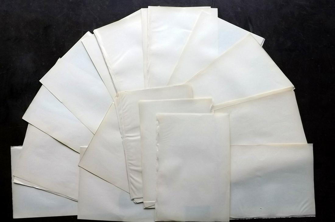 Old Paper, Bookbinding 1870's Lot of 30 Uniform Sheets: Lot of approx 30 British Stock sheets made in the 1870's. Uniform. Large 8vo. Paper Size: 9.5 x 6.75 inch (25 x 17cm) Good Condition