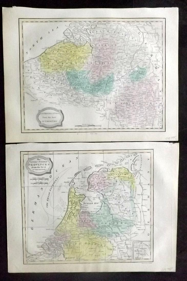 Barclay, James C1835 Pair of Hand Col Maps. Netherlands (1 of 2)