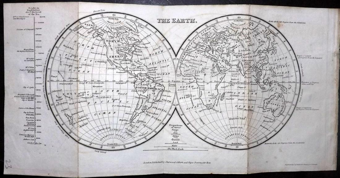 Neele, J. 1834 Antique World Hemisphere Map (1 of 2)
