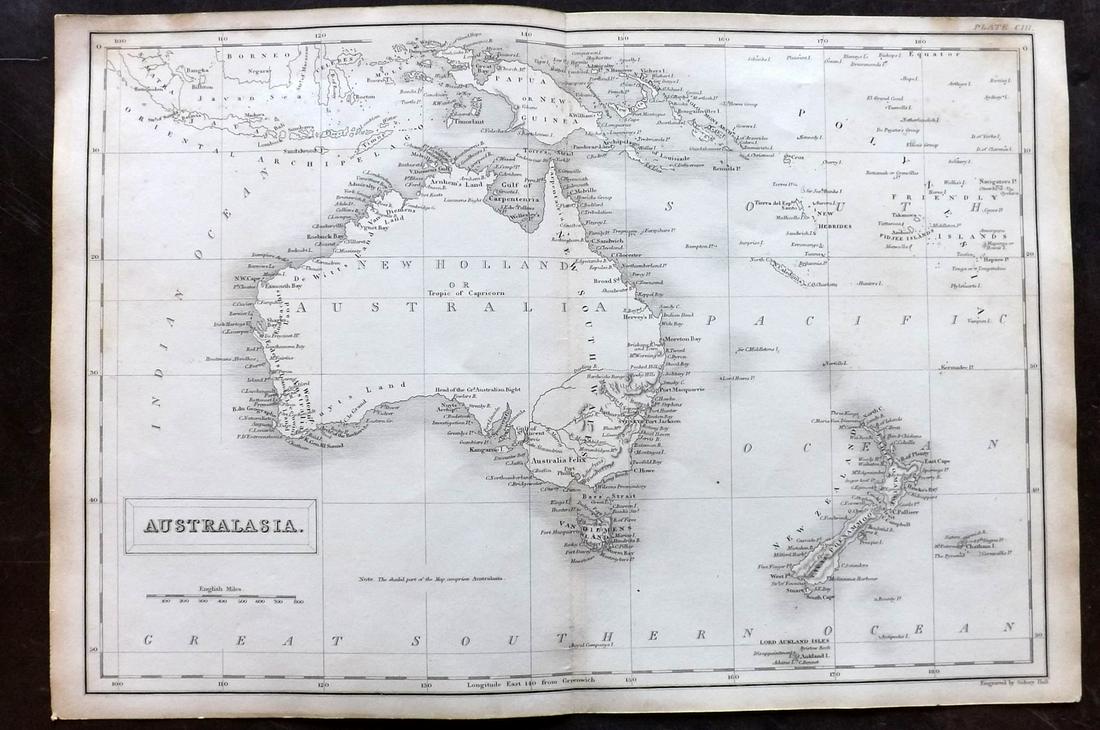 Encyclo. Britannica C1830 Map of Australia Australasia (1 of 2)