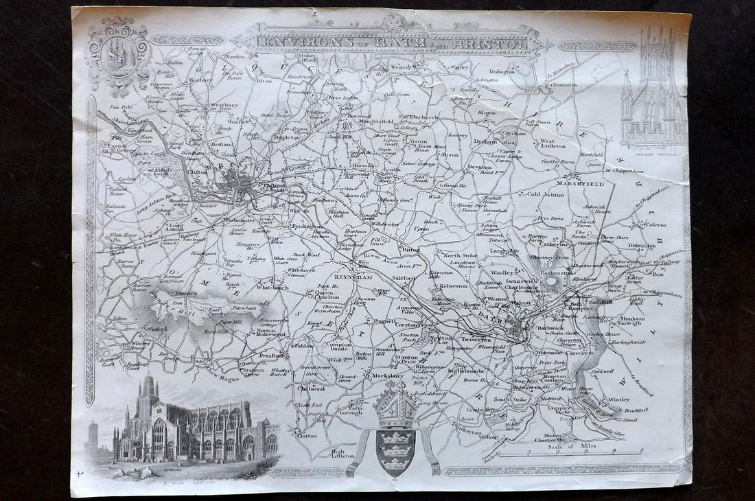 Moule, Thomas C1840 British Map. Bath & Bristol (1 of 2)