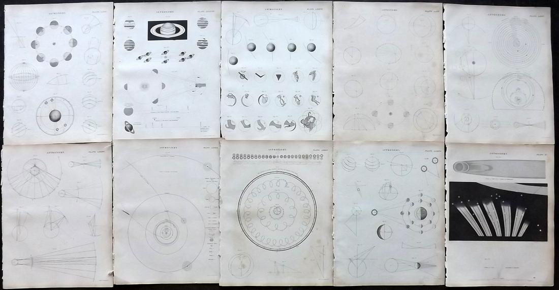 Encyclo. Britannica C1830 Lot of 10 Prints. Astronomy (1 of 2)
