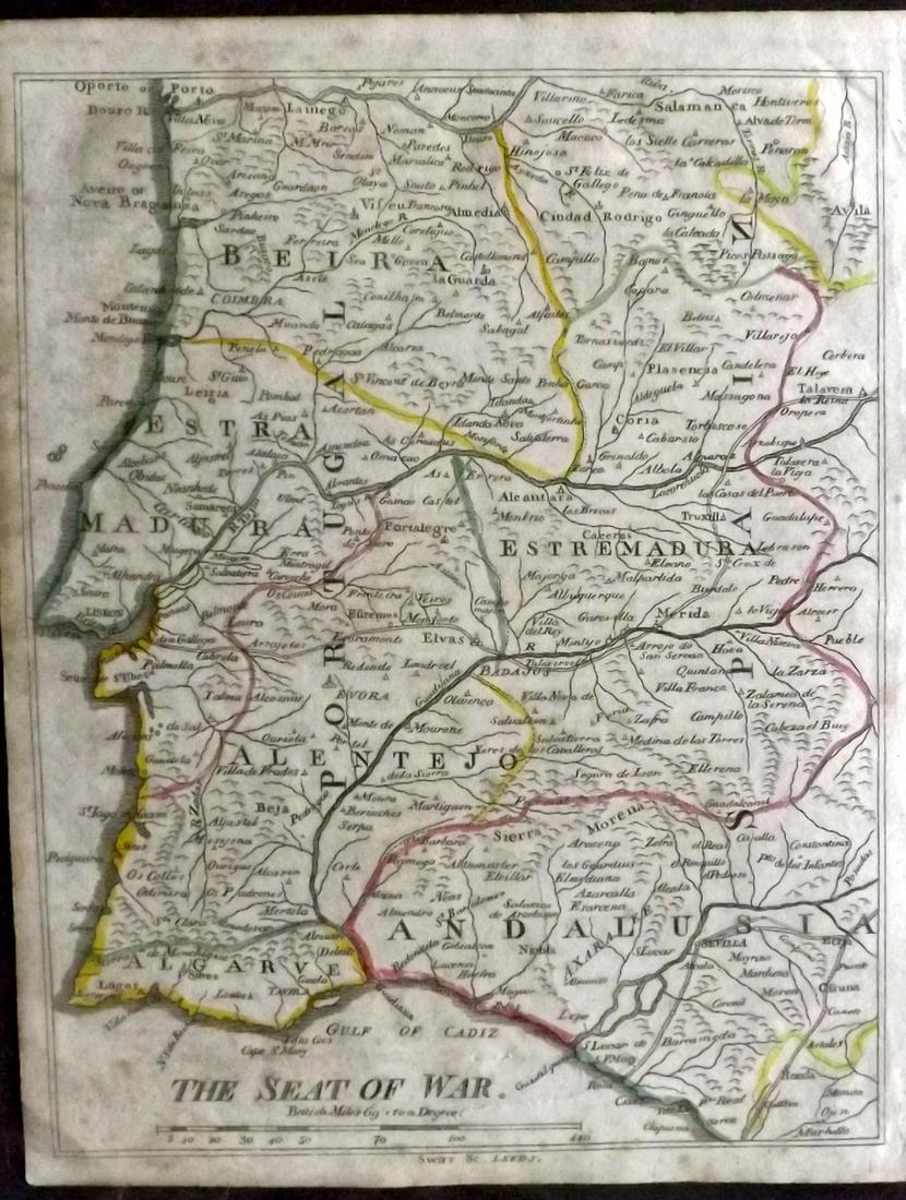 Barclay, James 1809 Map. Spain Portugal Napoleonic Wars (1 of 2)