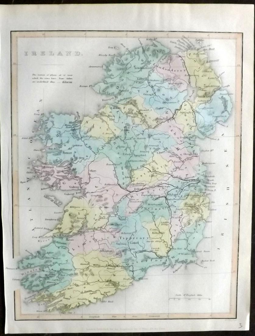 Barclay, James C1835 Hand Col Map. Ireland (1 of 2)