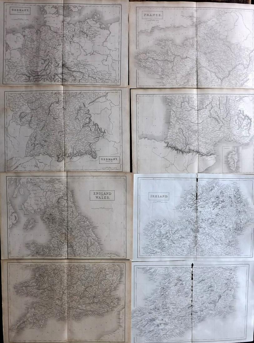 Encyclo. Britannica C1830 Set of 4 Maps on 8 Sheets (1 of 2)