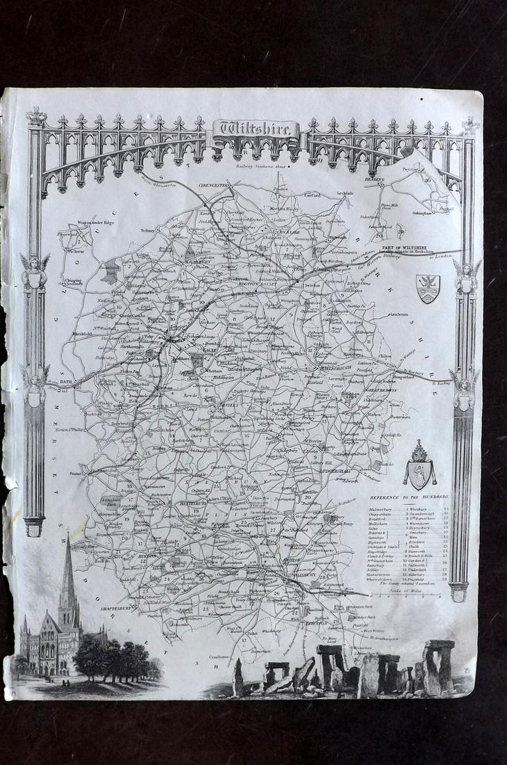 Moule, Thomas C1840 British Map. Wiltshire Stonehenge (1 of 2)