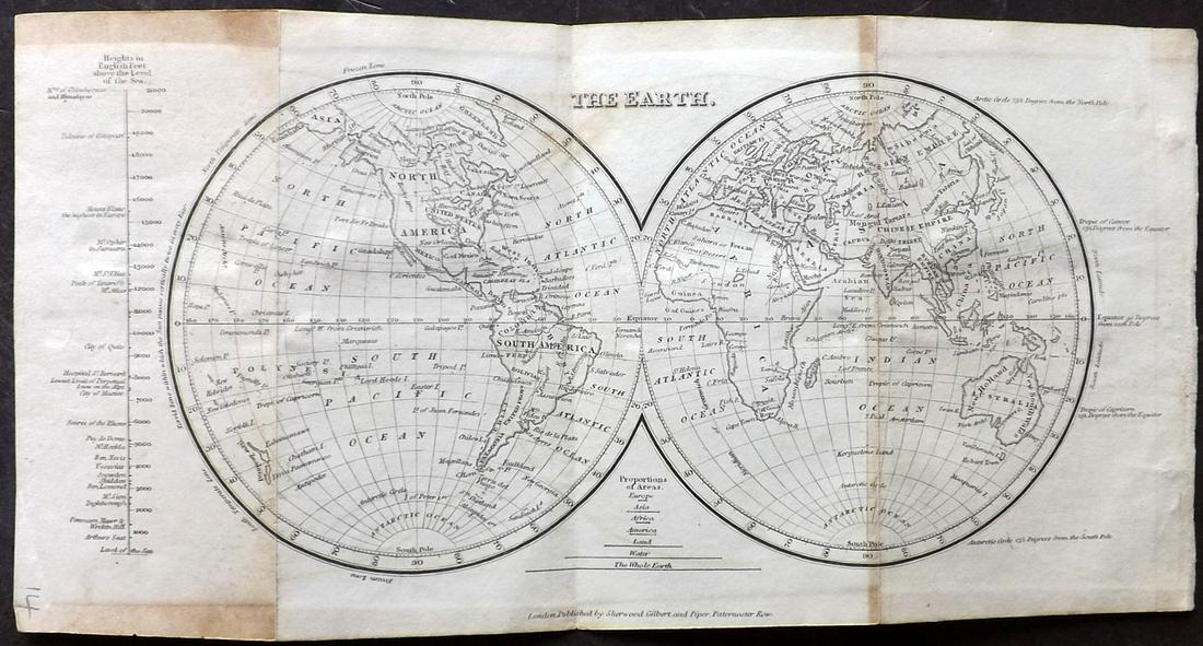 Neele, J. 1836 Antique World Hemisphere Map (1 of 2)
