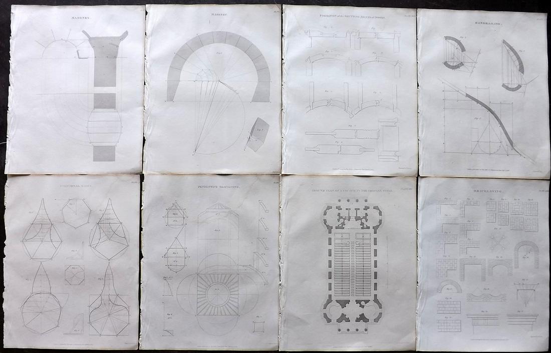 Nicholson, Peter 1826 Lot 8 Building/Architecture Print (1 of 2)