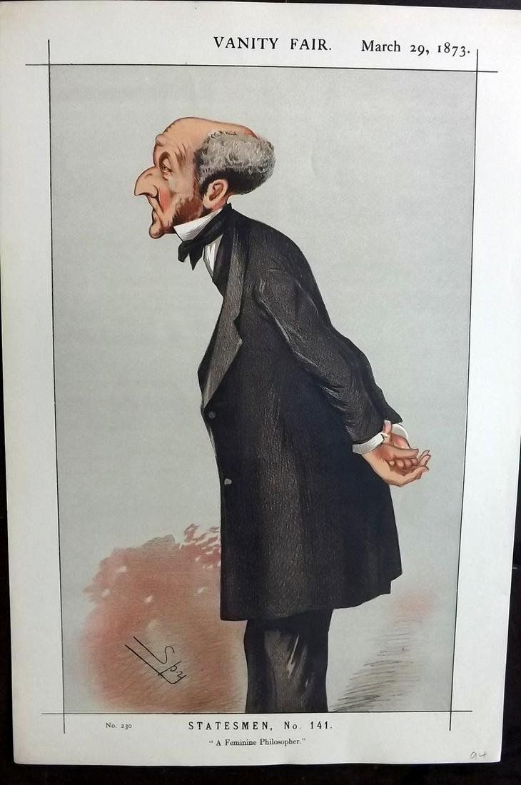Vanity Fair Print 1873 John Stuart Mill, Literary (1 of 1)