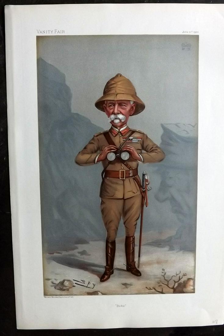 Vanity Fair Print 1900 Lord Roberts, Boer War Military: Chromolithograph Published 1869-1914, London for "Vanity Fair" Paper Size: 15 x 10 inch (38 x 25cm) Good Condition