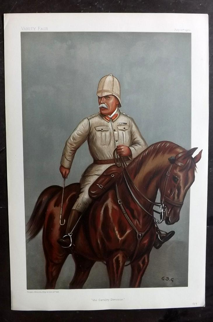 Vanity Fair Print 1900 John French, Boer War Military: Chromolithograph Published 1869-1914, London for "Vanity Fair" Paper Size: 15 x 10 inch (38 x 25cm) Good Condition