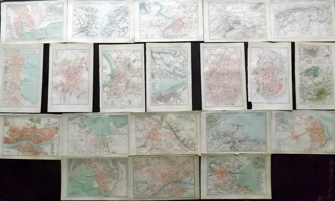 Brockhaus (Pub) 1890's Mixed Lot of 20 Maps. City Plans (1 of 6)